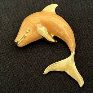 Enamel Dolphin Brooch